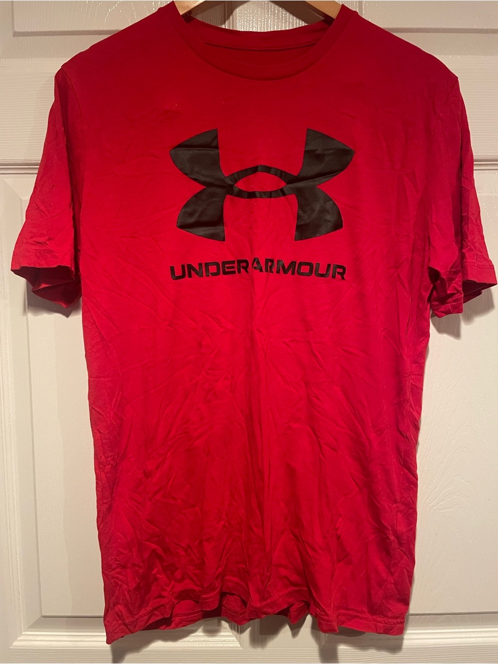 Under Armour Red Short-Sleeve Tee with Black Logo
